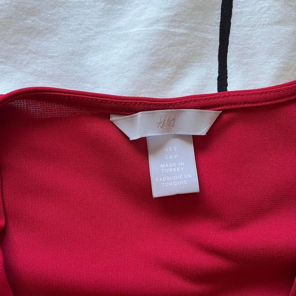 Red peplum wrap blouse - Picture 4 of 5